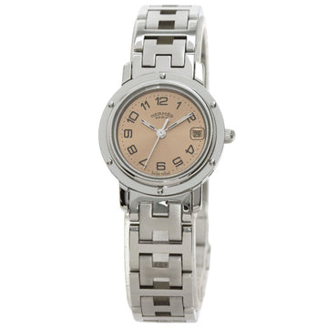 Hermes CL4.210 Clipper Watch Stainless Steel/SS Women's