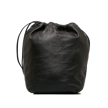 SAINT LAURENT Drawstring Handbag 551595 Black Leather Women's