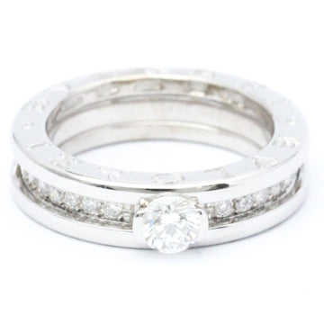 BVLGARI B.Zero1 Solitaire Half Diamond Ring White Gold [18K] Fashion Diamond Band Ring Carat/0.3 Silver