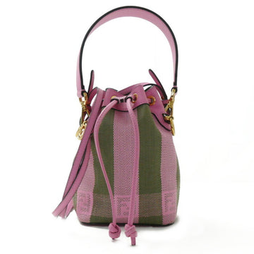 FENDI Montresor Small 2Way Shoulder Bag Pink/Khaki 8BS010 Women's