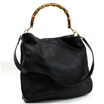 GUCCI Bamboo Shoulder Bag Leather Black 001 1557 2615  Ladies