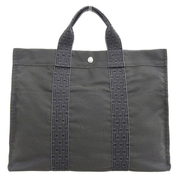 HERMES Yale Line Tote MM Bag Handbag Nylon Canvas Dark Gray