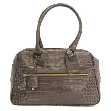J&M DAVIDSON VIVI Women's Leather Handbag Gray Brown