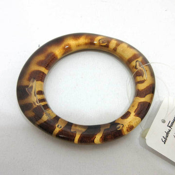 SALVATORE FERRAGAMO Accessory Bangle Bracelet Clear Gold Color Leopard Print Ladies Plastic SalvatoreFerragamo