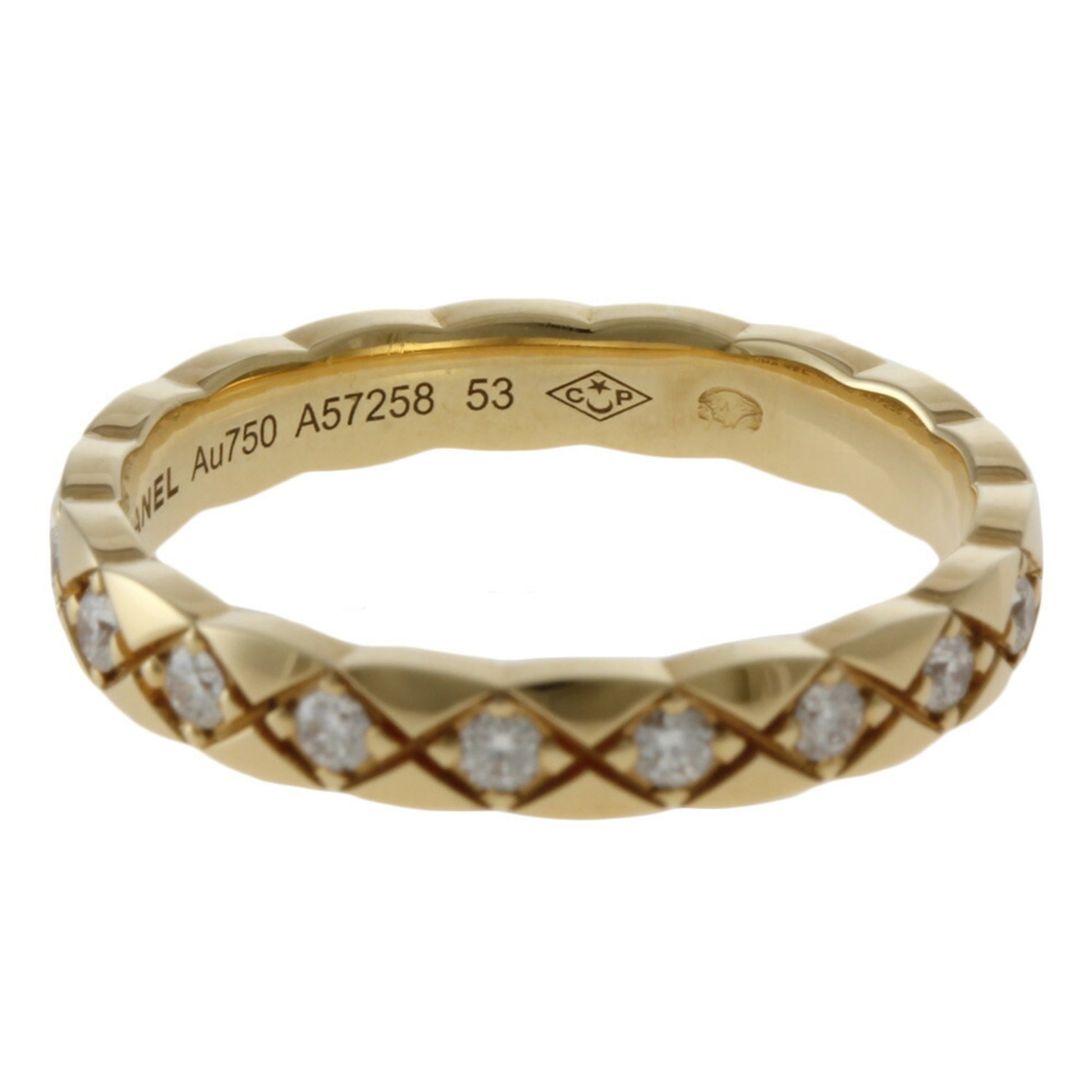 Chanel Coco Crush #53 Ring No. 12.5 18K K18 Yellow Gold Diamond Women's