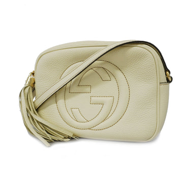 Gucci Soho Shoulder Bag 308364 Women's Leather Shoulder Bag Ivory