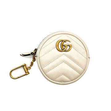 GUCCI coin case GG Marmont leather white unisex 575160