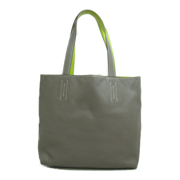 HERMES Double Sense 36 Tote Bag Yellow Gray Etoupe Grey Vaux Swift leather leather