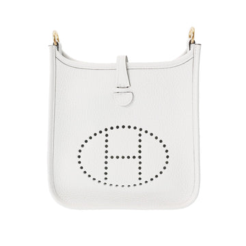 HERMES Evelyn TPM New White B engraved [around 2023] Women's Taurillon Clemence Shoulder Bag