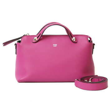 FENDI Visaway Shoulder Bag Leather Pink Women's