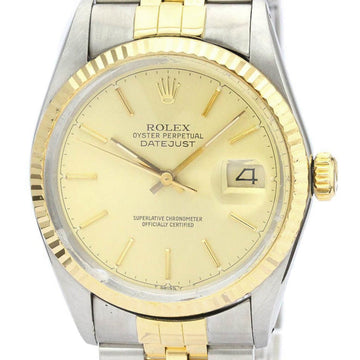 ROLEXPolished  Datejust 16013 18K Gold Steel Automatic Mens Watch BF558281