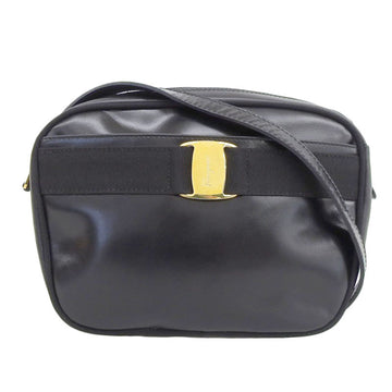 SALVATORE FERRAGAMO Bag Women's Shoulder Vala Ribbon Leather Black BA212559