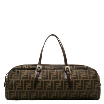 FENDI Zucca Handbag 16560 Brown Canvas Leather Women's