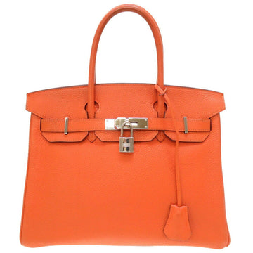Hermes Birkin 30 Togo Orange J Engraved Handbag