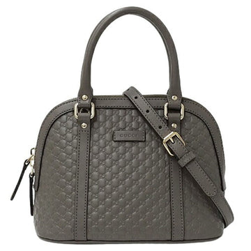 GUCCI Bag Women's Handbag Shoulder 2way Micro Shima Leather Gray 449654 Crossbody