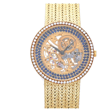 AUDEMARS PIGUET Skeleton Gold Sapphire Diamond Manual Winding Watch 750 K18YG K14KT