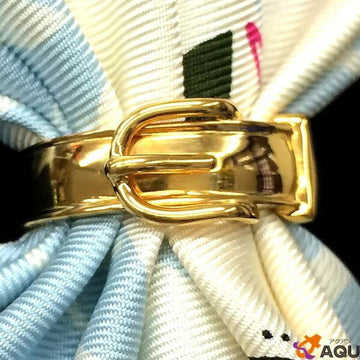 HERMES scarf ring belt motif gold color closure aq6539