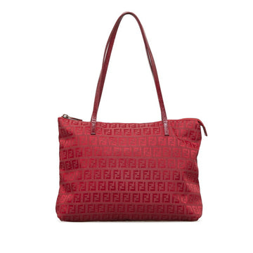 FENDI Zucchino handbag tote bag 8BH022 red canvas leather ladies
