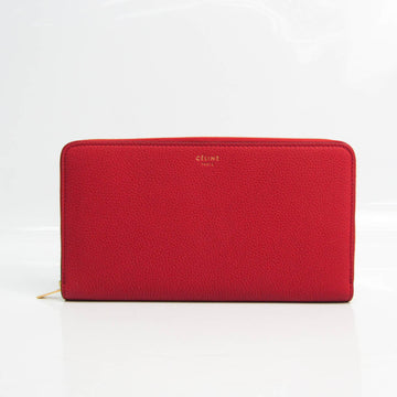 CELINE Women's Leather Long Wallet [bi-fold] Red Color