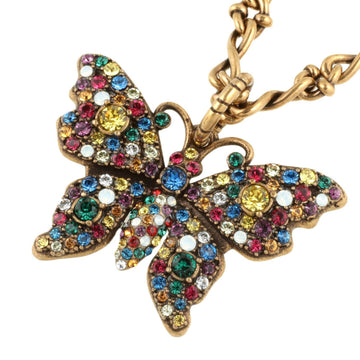 Gucci GG Marmont butterfly long necklace multicolor aging gold 553290