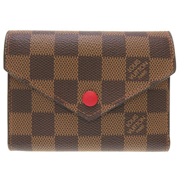 LOUIS VUITTON Monogram Portefeuil Victorine Red N41659 Trifold Wallet
