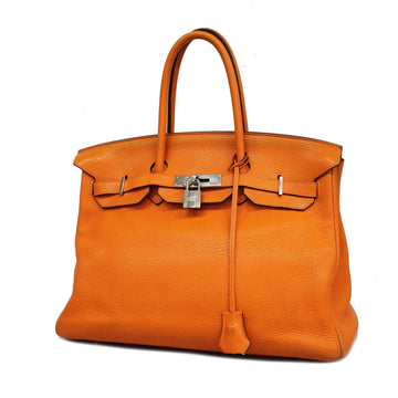 Hermes Birkin 35 N Stamp Women's Taurillon Clemence Leather Handbag Orange