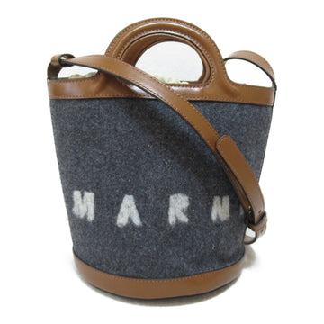 MARNI Shoulder Bag Gray dark gray/Moka wool Nylon SCMP0056Q4P4915 ZO25