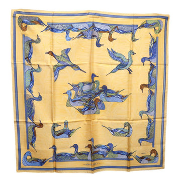 HERMES /  Carre 90 duck pond scarf 100% silk muffler
