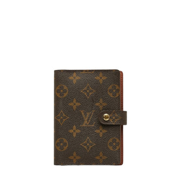 LOUIS VUITTON Monogram Agenda PM 6-hole Notebook Cover R20005 Brown PVC Leather Ladies