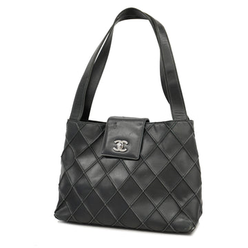 Chanel Bicolor Chain Shoulder Women's Leather Shoulder Bag Black