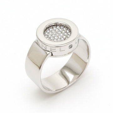 CHANEL La Ronde Circle Round Pave Diamond Ring K18WG 750WG White Gold #60 Actual size approx. 15