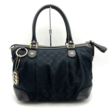 GUCCI GG Canvas Sookie Shoulder Bag Black Interlocking G Women's Fashion 247902