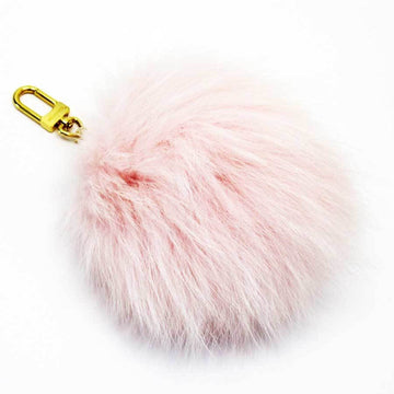 LOUIS VUITTON Keychain Charm Fluffy Light Pink Gold Fox Ladies M67371 2924