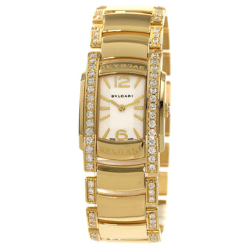 BVLGARI AA31G Ashoma Belt Bezel Edge Diamond Watch K18 Yellow Gold K18YG Women's