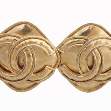 Chanel Vintage Gold Metal And Green Gripoix Clover Earrings, 1984
