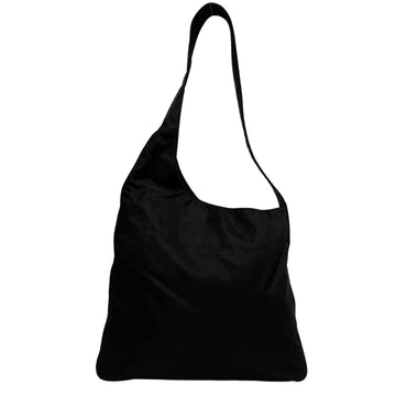 PRADA Triangle Logo Metal Fittings Nylon Semi Shoulder Bag One Tote Black