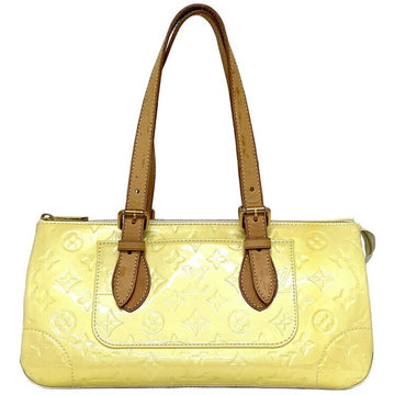 Louis Vuitton Handbag Rosewood Avenue Yellow Beige Monogram Vernis M93508 Patent Leather FL4097 LOUIS VUITTON Enamel Triangle Ladies