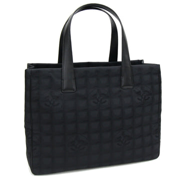 CHANEL Tote Bag New Line MM A15991 Black Nylon Canvas Leather Ladies