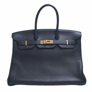 HERMES Taurillon Clemence Birkin 35 Handbag Black Ladies