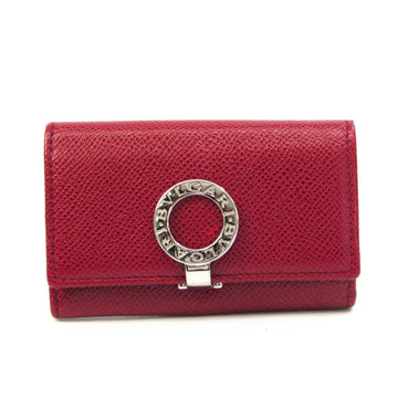 BVLGARI  33742 Women's Leather Key Case Red Color