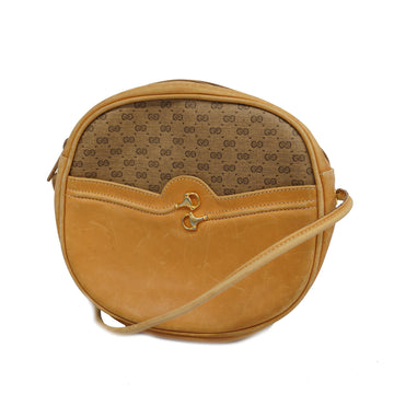 GUCCIAuth  Micro GG Micro GG 004 106 0024 Women's Leather Shoulder Bag Beige