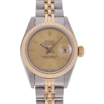 ROLEX Datejust 69173 Ladies YG SS Watch Automatic Winding Champagne Dial
