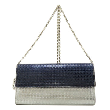 CHRISTIAN DIOR Chain Lady Cannage Long Wallet Calf Women's
