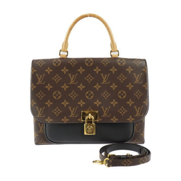 LOUIS VUITTON Marignan Handbag M44259 Monogram Canvas Leather Brown Black Gold Hardware 2WAY Shoulder Bag