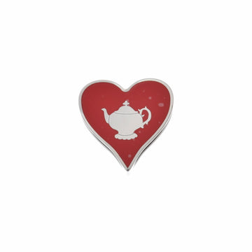 HERMES Twill Ring Heart Motif Tea Time Red Unisex Metal Scarf