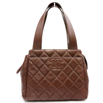 Chanel vintage matelasse lambskin handbag ladies brown tea chain coco mark 4th series made in 1994 CHANEL
