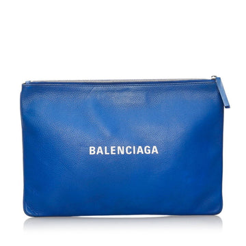 Balenciaga Clip L Clutch Bag Blue Calf Ladies BALENCIAGA