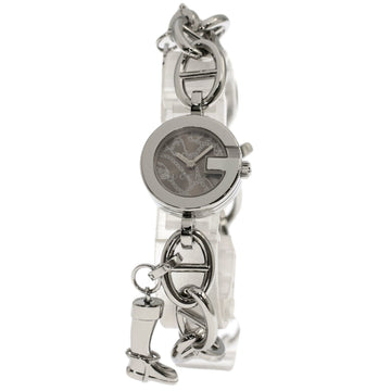 GUCCI YA107 Charm Bracelet Watch Stainless Steel SS Ladies