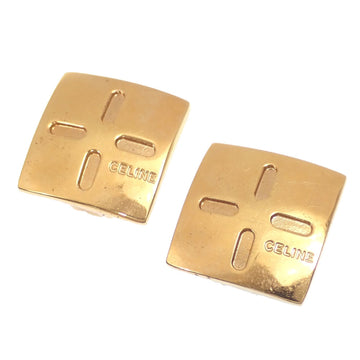 CELINE Square Earrings Women's GP 23.8g Gold Color A210748