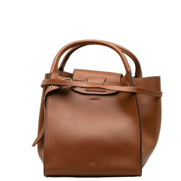 CELINE Big Bag Small Handbag Shoulder Brown Leather Ladies